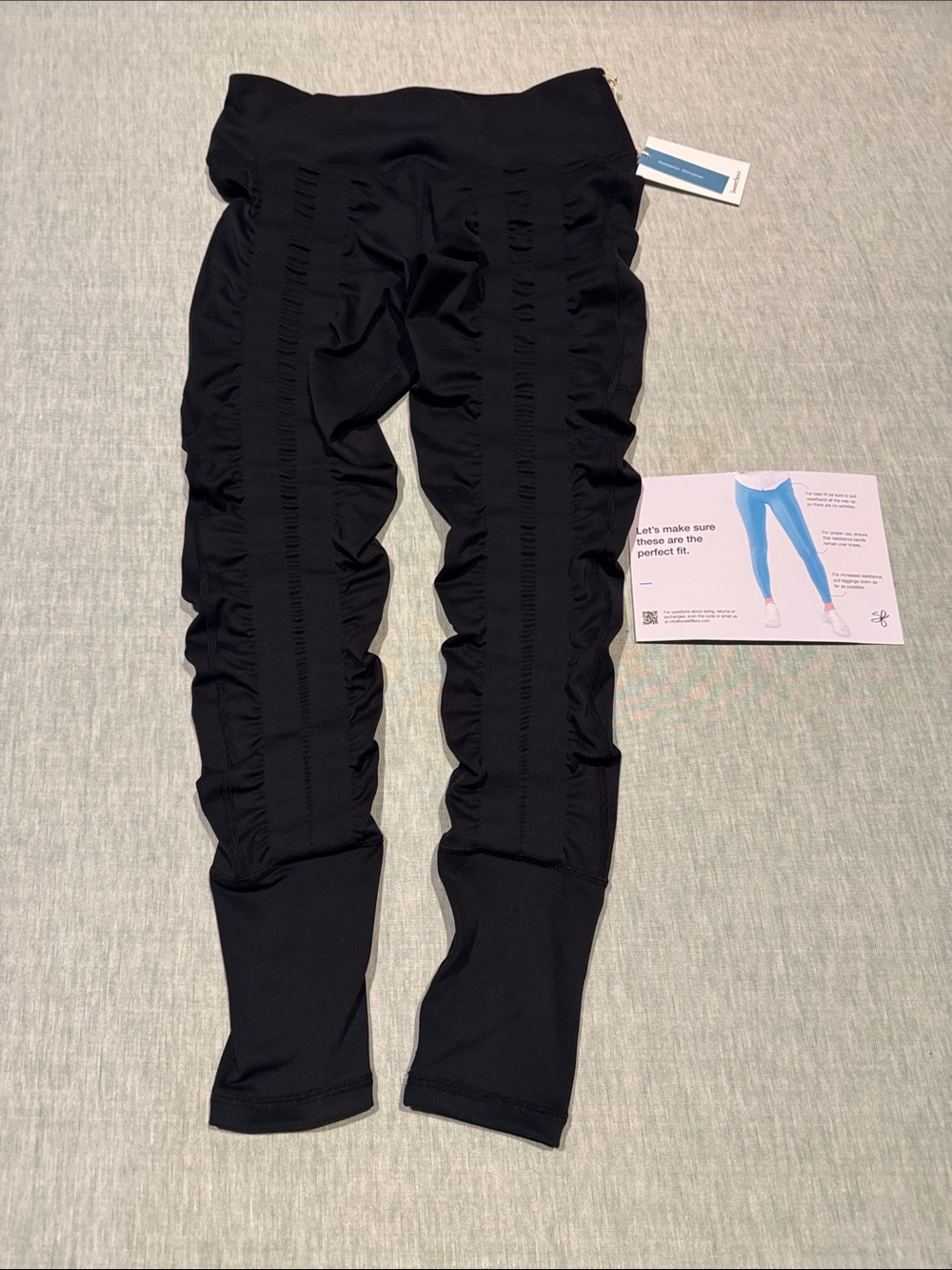 Black Ruched High-Waist Leggings